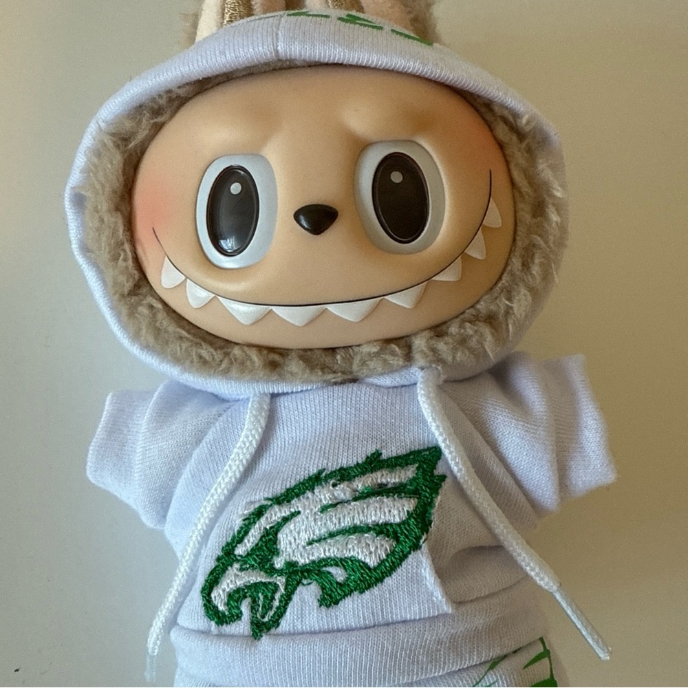 Labubu Eagles 2pc embroidered warmups, football-inspired NEW